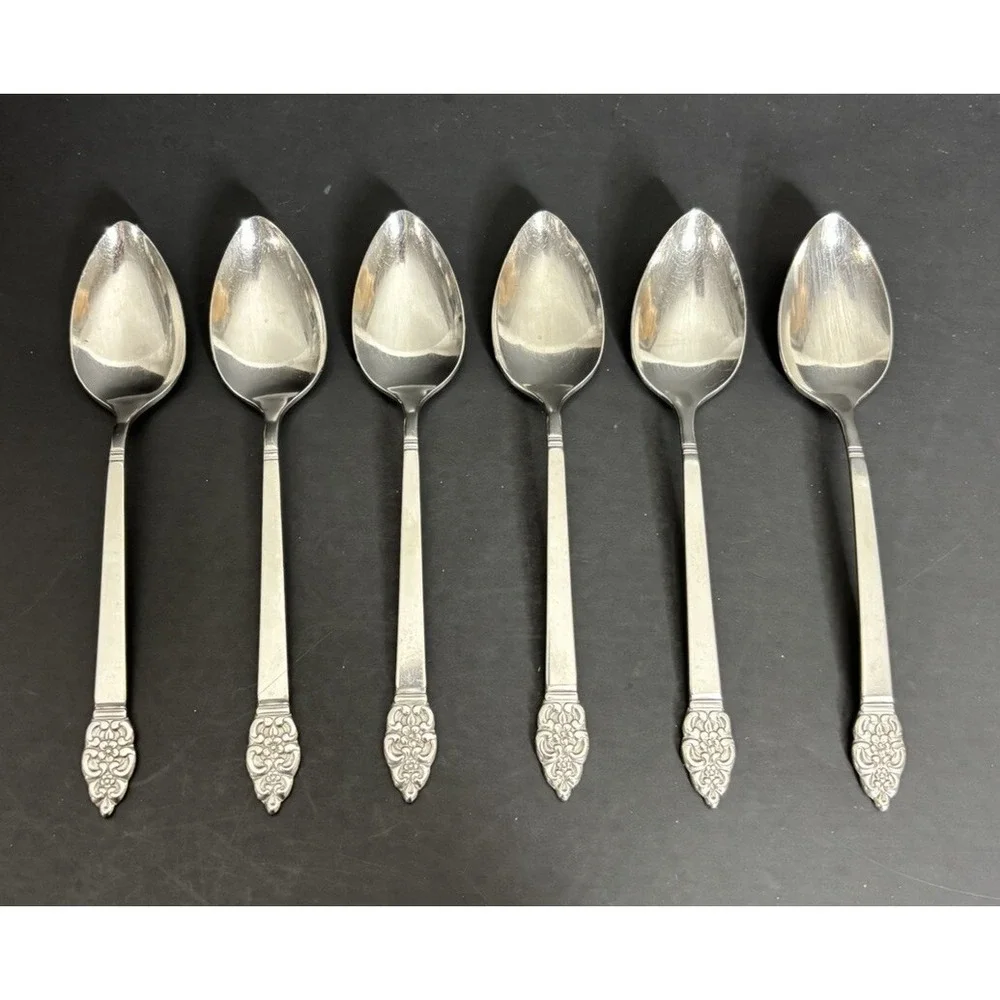 6 Oneida Nordic Crown Teaspoons 6
